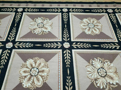 9' X 12' Handmade English Aubusson Savonnerie Design Needlepoint Wool Rug Nice - Nuvé
