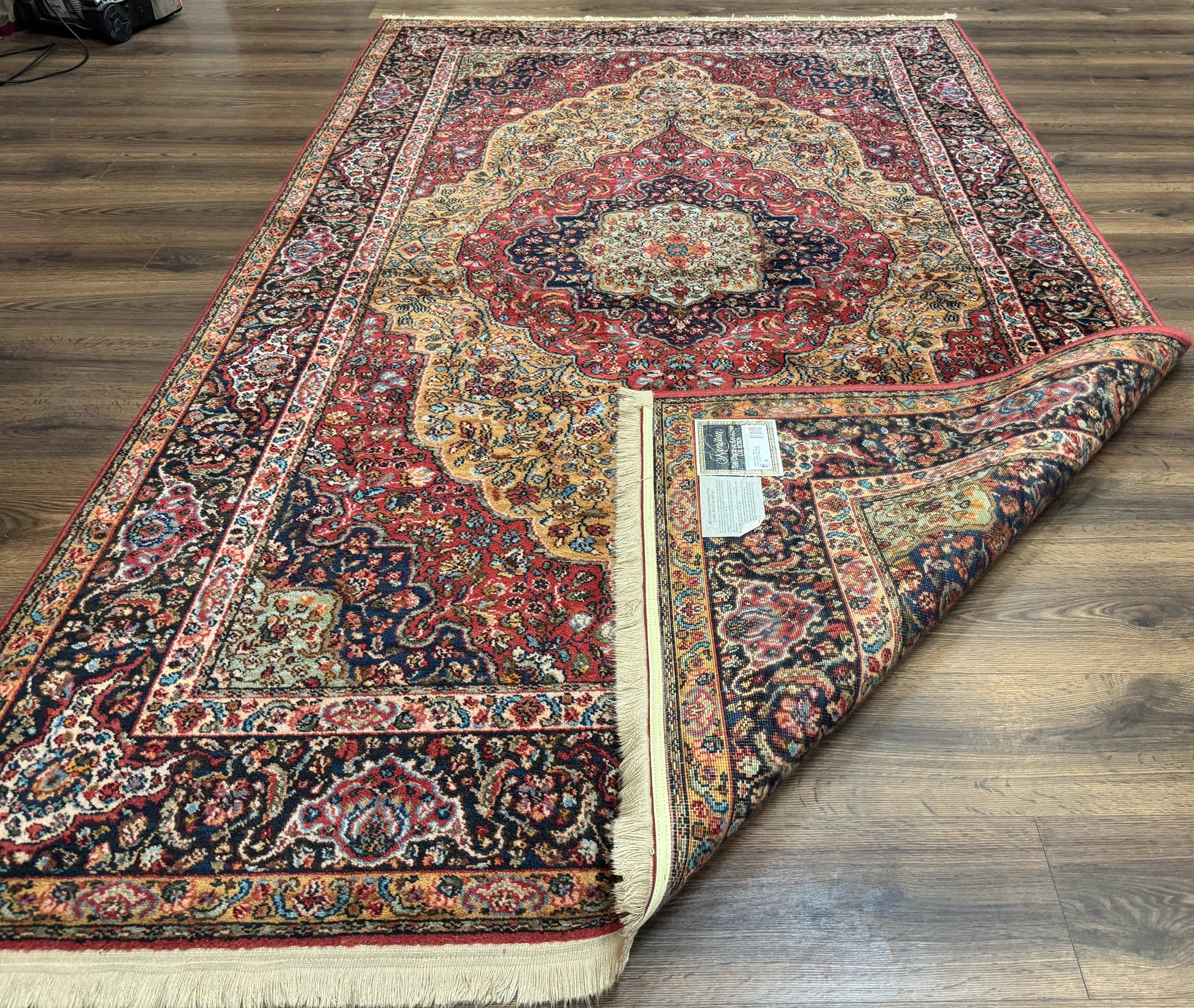 Karastan Rug 5.9 x 9 Medallion Kirman #700/718, Original 700 Series, Wool, Discontinued, Vintage - Nuvé