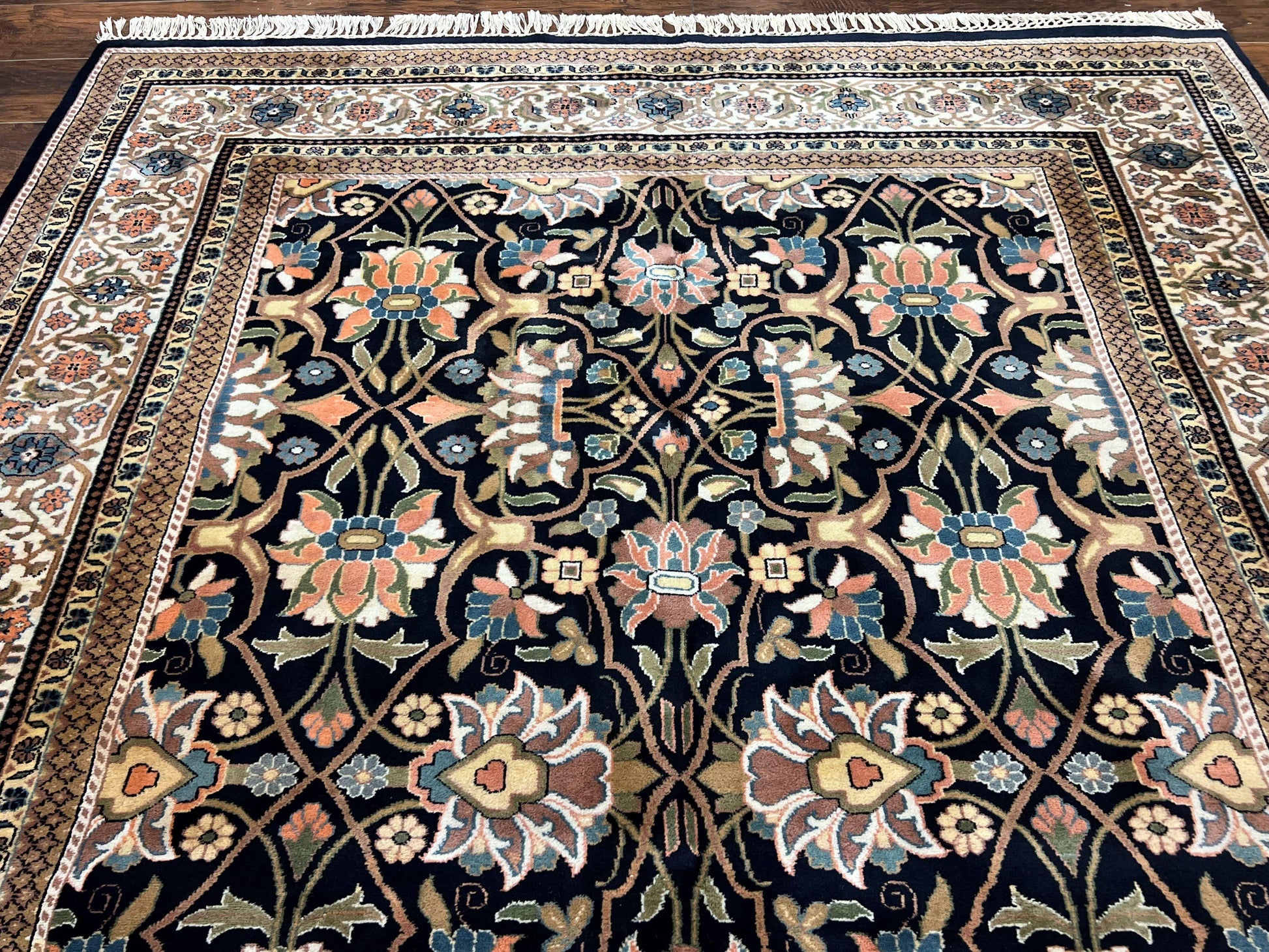Indo Persian Bidjar Rug 6x10, Vintage Handmade Wool Carpet, Allover Pattern - Nuvé
