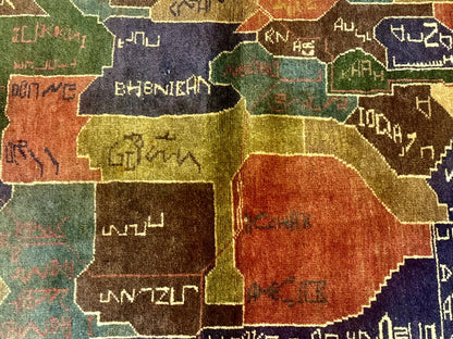 Afghan Rug 4x7, Map of Afghanistan, Tribal Rug, Balouch Rug, New - Nuvé
