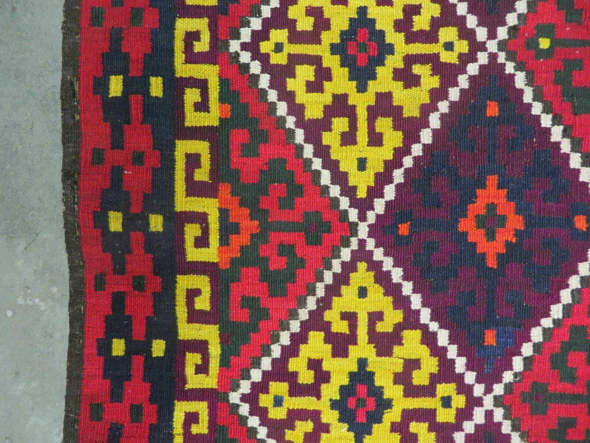 6' X 13' Antique Turkish Kilim Handmade Flat Weave Wool Rug Veg Dye