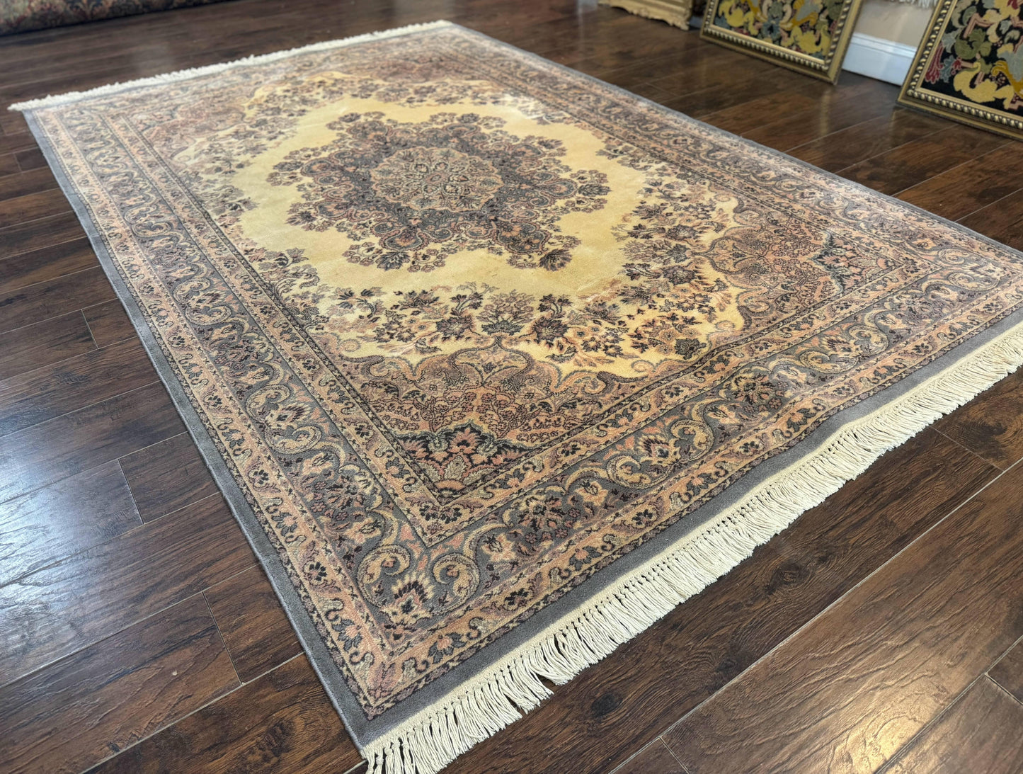Belgium Power Loomed Wool Rug 6.9 x 9.6, Vintage Oriental Carpet - Nuvé