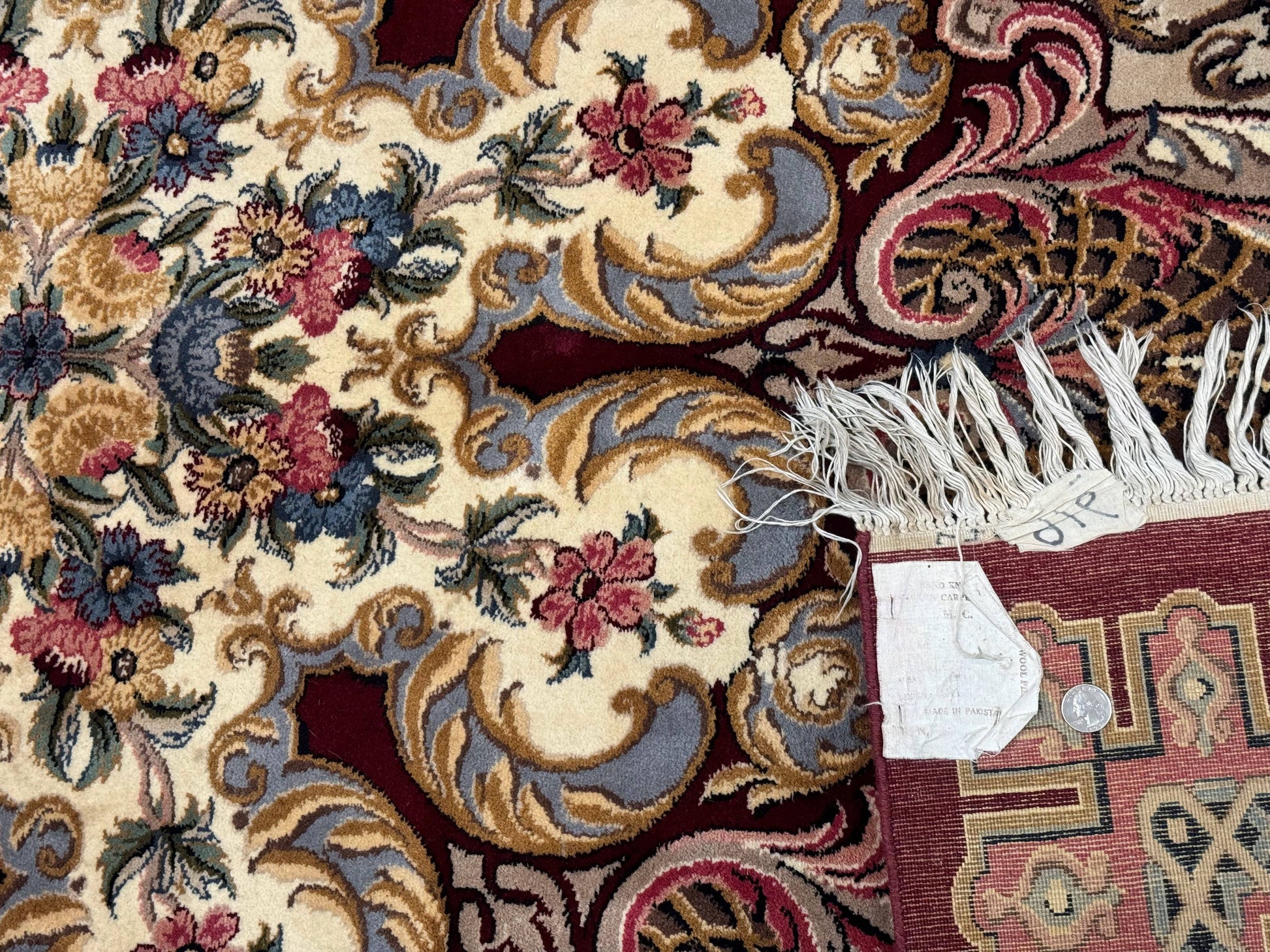 Wonderful Aubusson Rug 10x14, Red Maroon, Elegant, Fine 200 KPSI - Nuvé