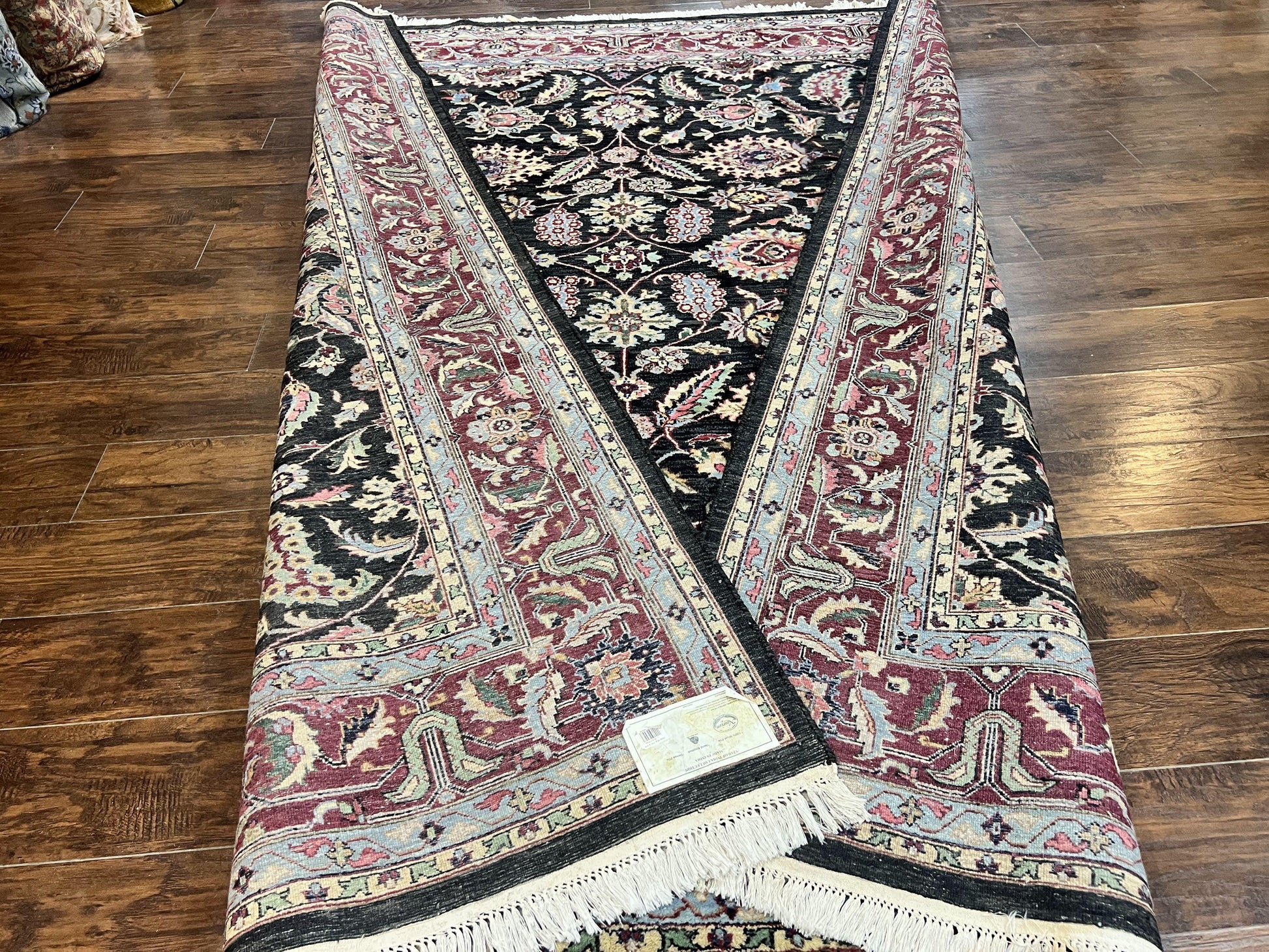 Indo Persian Rug 8x10, Nourison Carpet, Floral, Hand Knotted Vintage Wool Rug - Nuvé