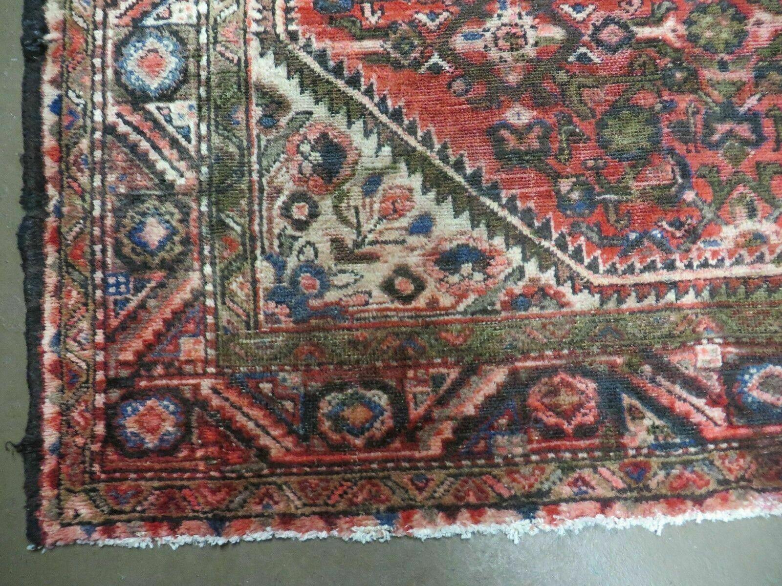 5' 6" X 10' Antique Handmade India Floral Oriental Wool Rug Veg Dyes Red Nice - Nuvé