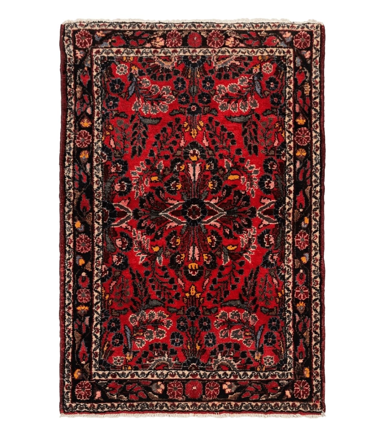 Persian Rug 3x5, Red Tribal Rug, Semi Antique, Wool Rug 3 x 5, Persian Hamadan Rug