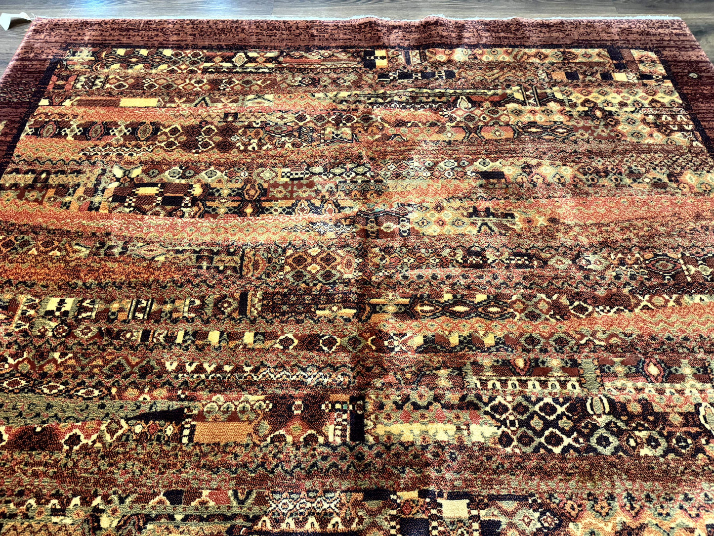 Couristan Rug 8x11 Brown Contemporary Wool Belgium Power Loomed Carpet - Nuvé