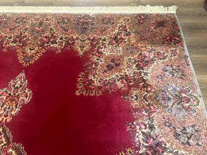 Karastan Rug 8.8 x12 Red Kirman #762, Original 700 Series, Vintage Karastan Carpet, Discontinued Karastan Rug, Karastan Wool Area Rug - Nuvé