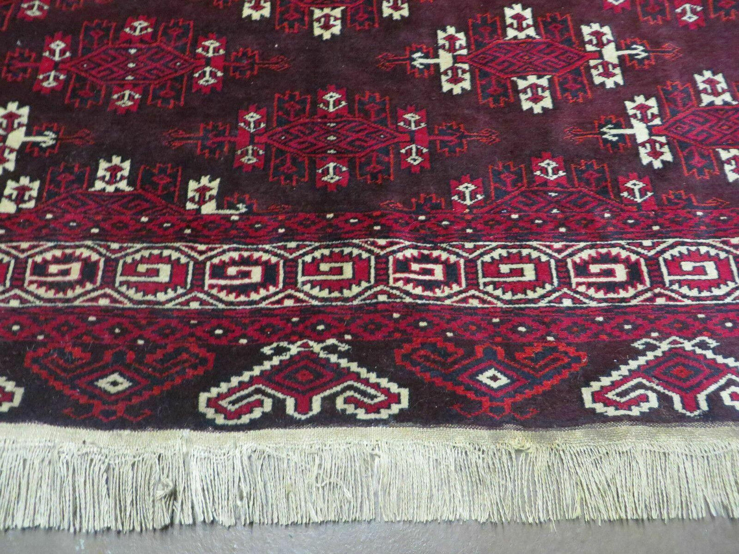 7' X 10' Antique Handmade Yamud Turkoman Wool Rug Excellent - Nuvé