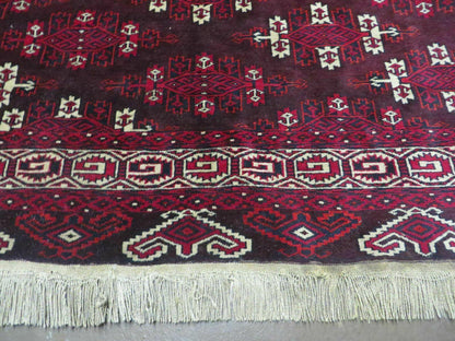 7' X 10' Antique Handmade Yamud Turkoman Wool Rug Excellent - Nuvé
