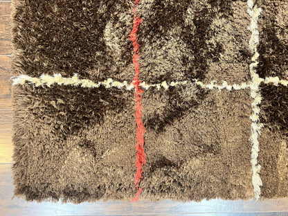 Shag Rug 6x8, Brown, Panel Design - Nuvé