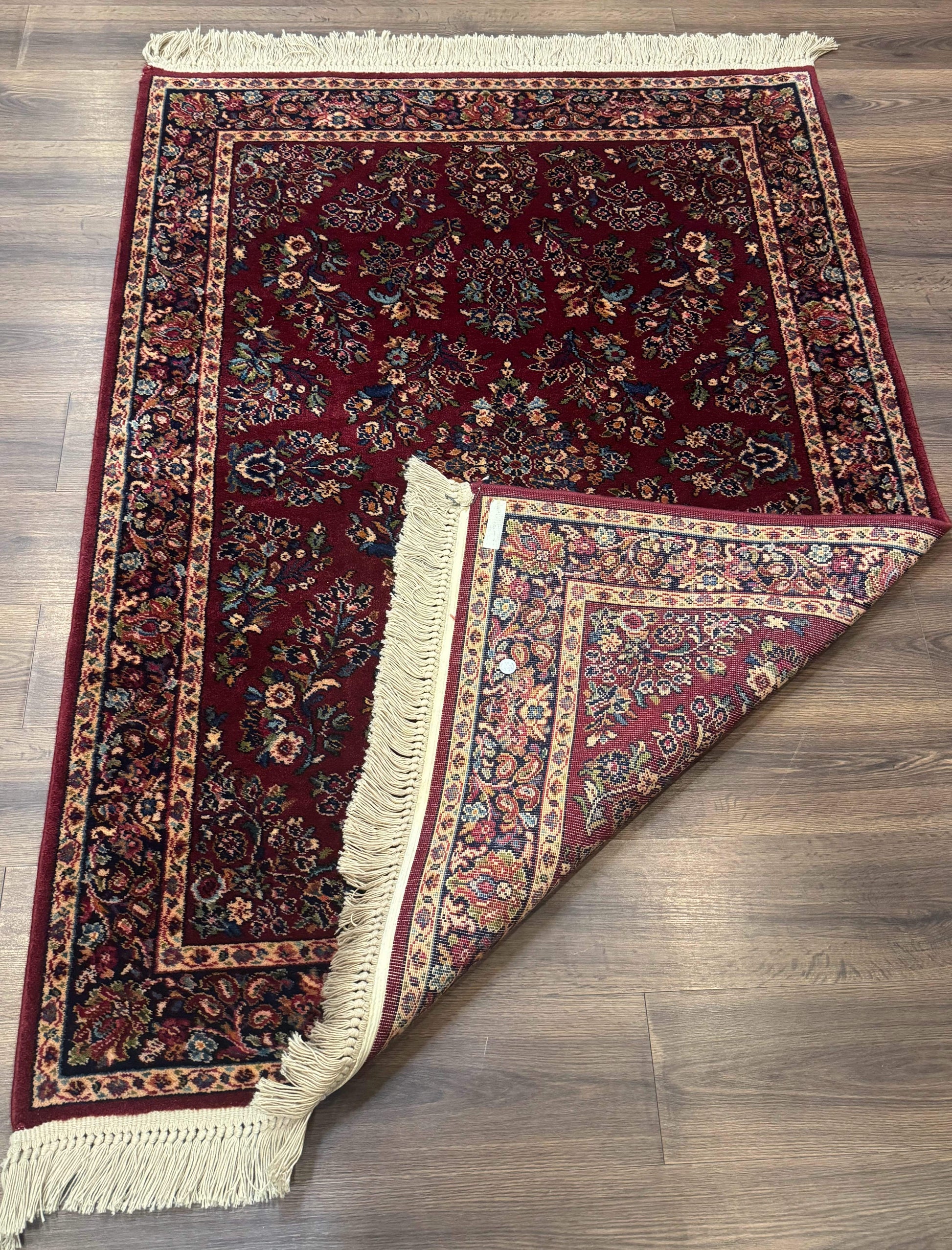 4x6 Karastan Rug Red Sarouk #785, Wool Pile Original 700 Series, Vintage Discontinued - Nuvé