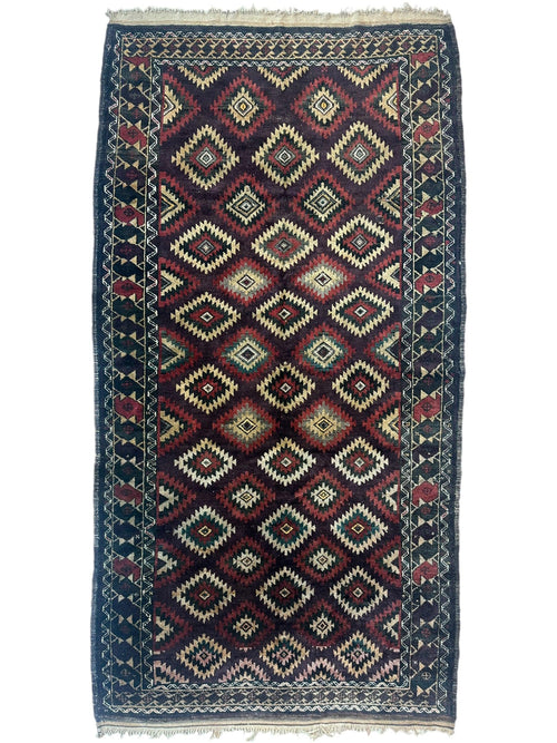 Antique 1900’s Tribal Baluch Wool Rug 4’5” x 8’6” - Nuvé