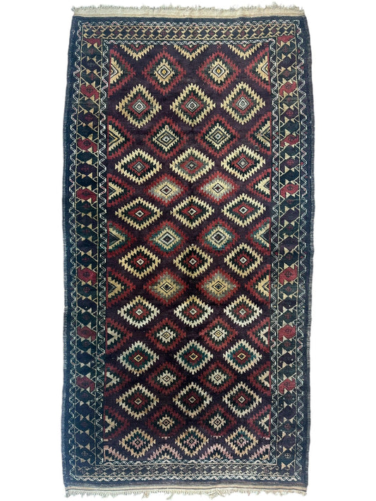 Antique 1900’s Tribal Baluch Wool Rug 4’5” x 8’6” - Nuvé