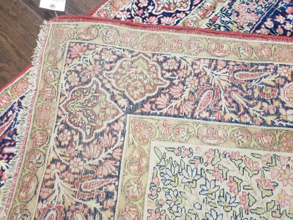Antique Persian Kirman Rug 4.4 x 7.5, Highly Collectible, Late 19th Early 20th Century Rug, Millefleurs, Cows, Wool Hand Knotted, Pictorial - Nuvé