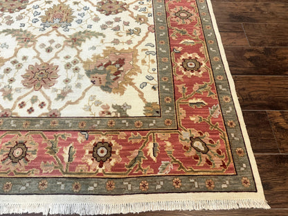 Flatweave Soumak Rug 6x9, Nourison Rug, Wool Handmade, Floral, Ivory - Nuvé