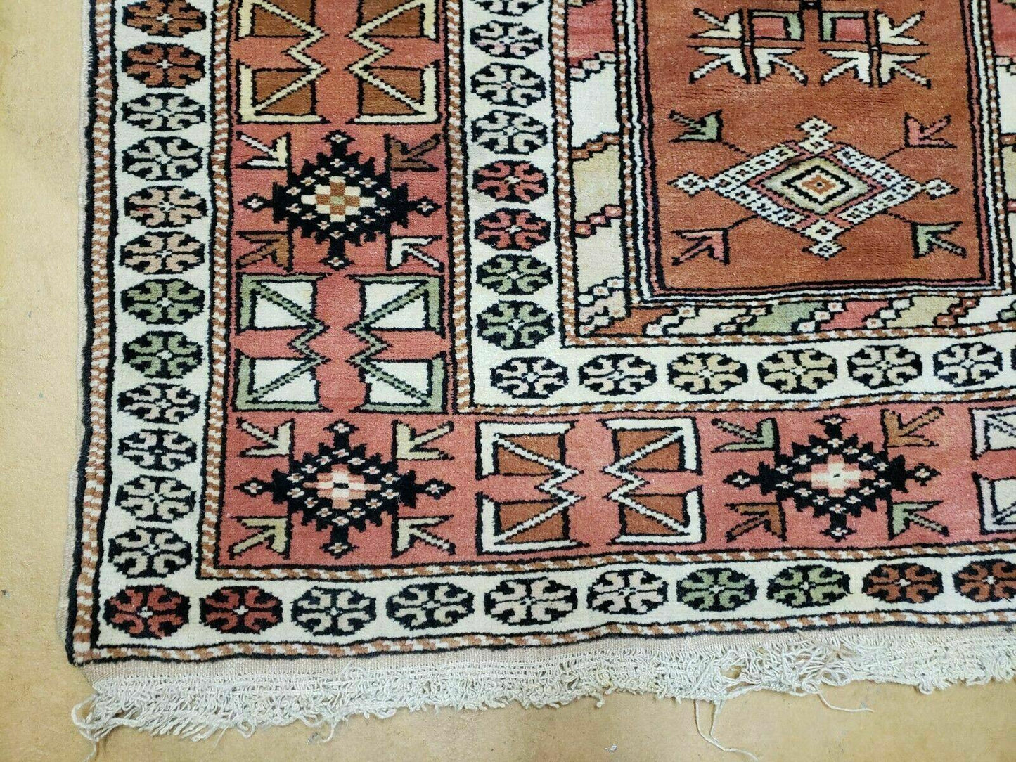 4' X 7' Antique Handmade Turkish Melas Oushak Wool Rug - Nuvé