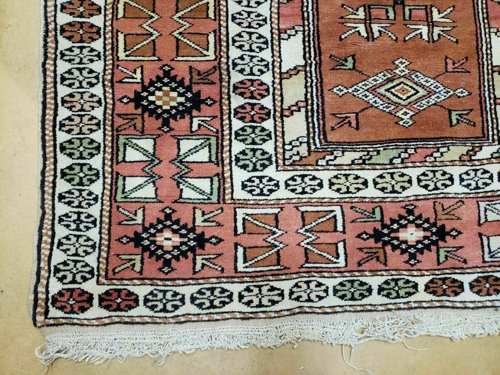 4' X 7' Antique Handmade Turkish Melas Oushak Wool Rug - Nuvé