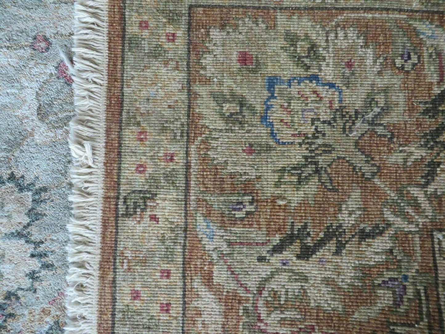 8' X 10' Vintage Handmade India Floral Oriental Top Quality Jaipur Tea Wash - Nuvé
