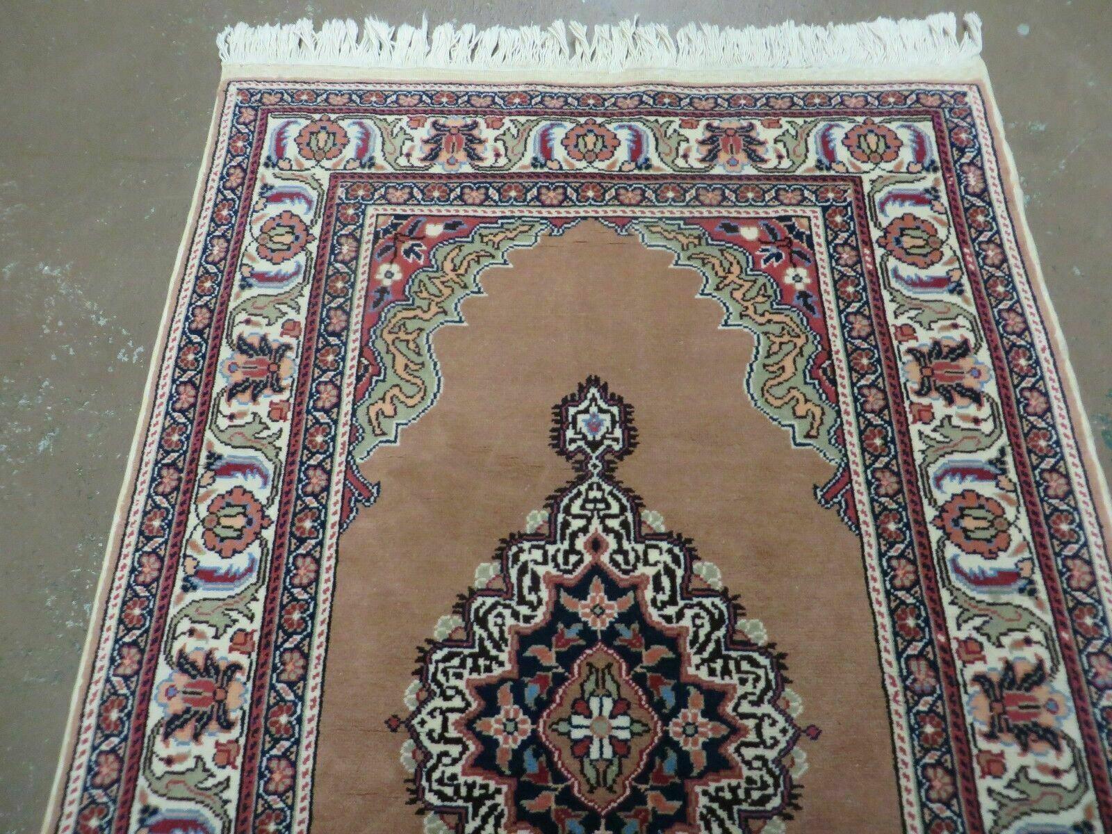3' X 4' Vintage Handmade Turkish Kayseri Wool Cotton Rug Carpet Camel Hair Nice - Nuvé
