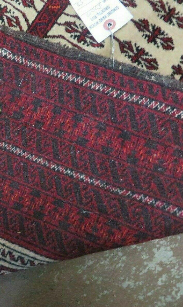 3' X 5' Antique Handmade Turkoman Balouchi Prayer Wool Rug Khamesh - Nuvé