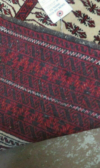 3' X 5' Antique Handmade Turkoman Balouchi Prayer Wool Rug Khamesh - Nuvé