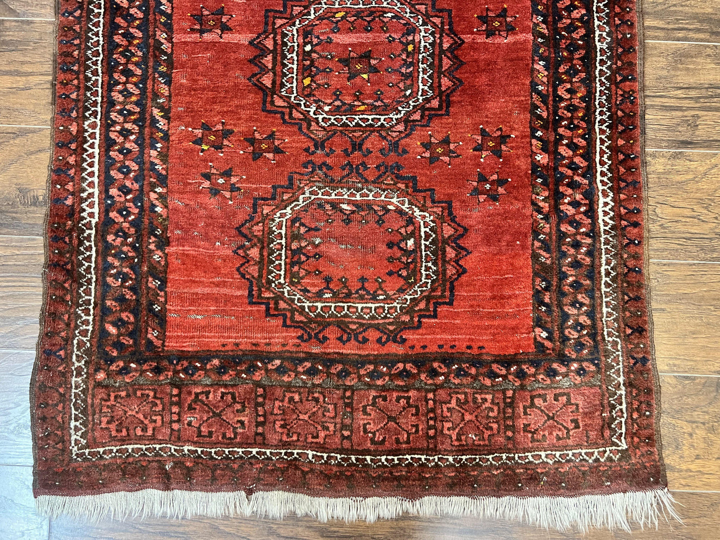 Afghan Rug 3x6, Semi Antique Vintage Oriental Carpet, Wool Handmade Red Rug, Tribal Rug, Afghan Beshir Rug - Nuvé