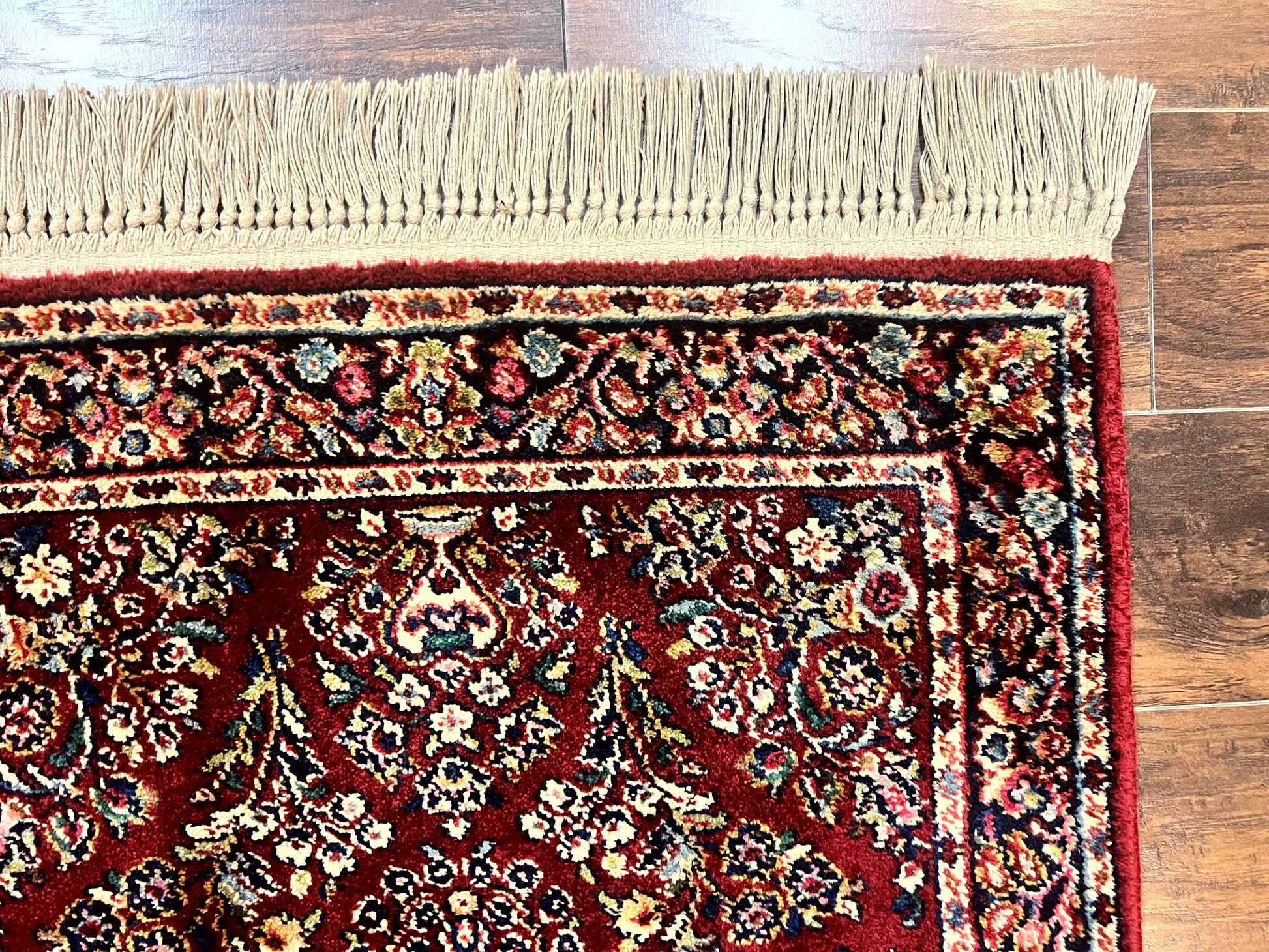 Karastan Rug 3x5 Red Sarouk #785, Small Karastan Wool Pile Rug, Original 700 Series, Discontinued Vintage Karastan Carpet - Nuvé
