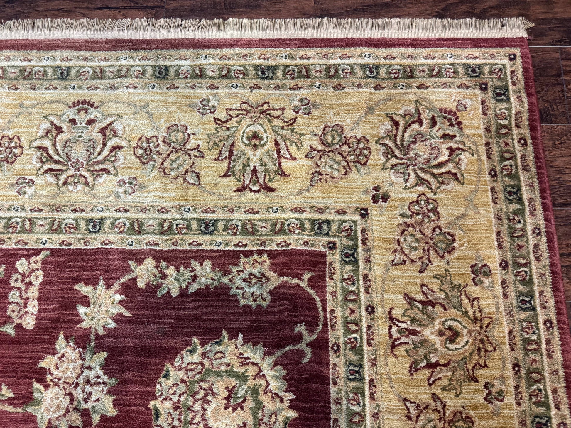 Traditional Wool Oriental Rug 9x13, Large Power Loomed Carpet, Burgundy - Nuvé