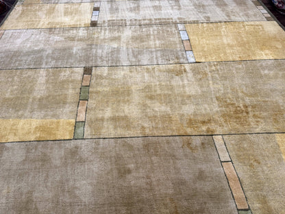 Tufenkian Tibetan Rug 12x16, Handmade Wool Modern Area Rug, Palace Size Carpet - Nuvé