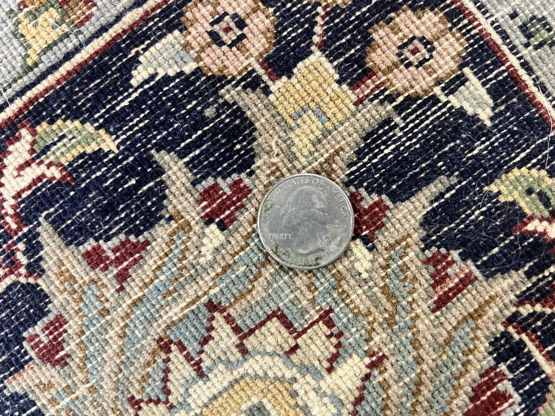 Pak Persian Rug 8x10, Wool Hand Knotted Vintage Carpet, Dark Red & Navy Blue, Dome Design Floral Medallion Rug, 8 x 10 Oriental Rug - Nuvé