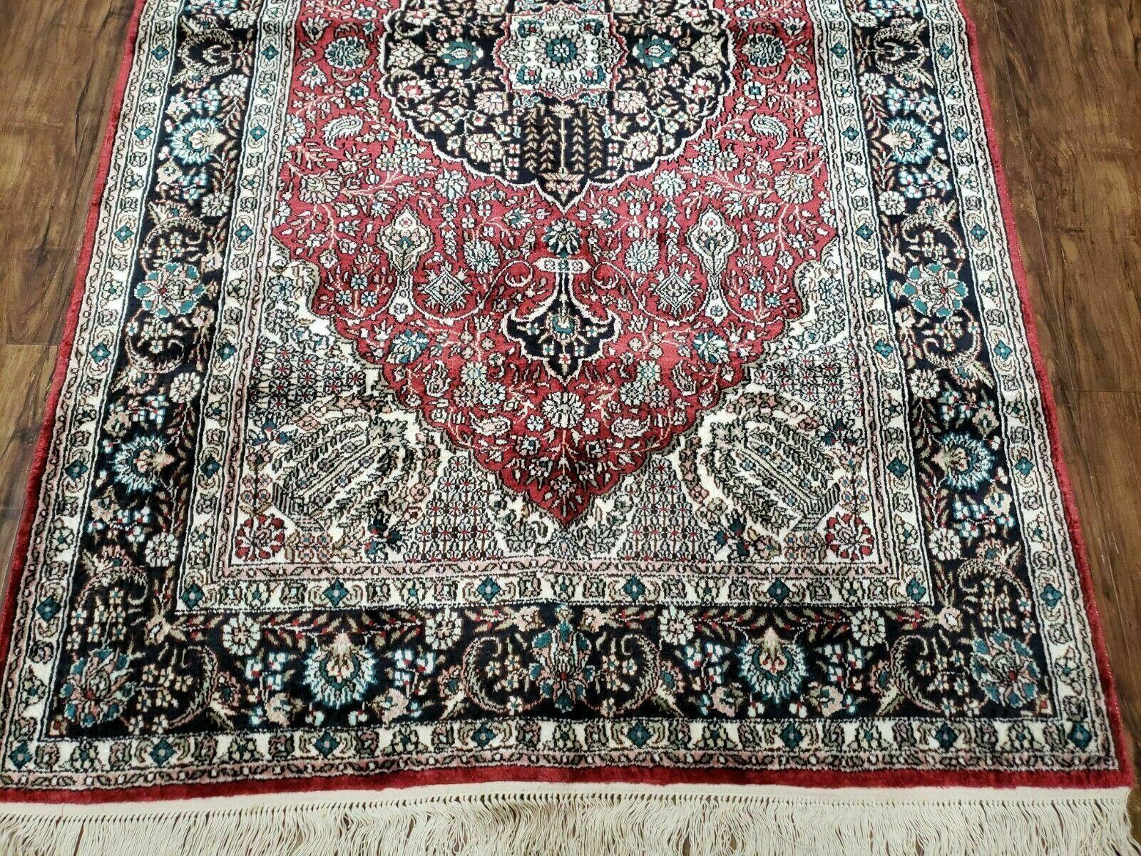 3' X 5' Vintage Fine Handmade India Oriental Kashmir Silk Rug 400 KPSI Wow - Nuvé