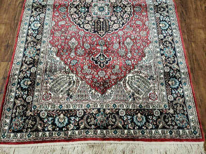 3' X 5' Vintage Fine Handmade India Oriental Kashmir Silk Rug 400 KPSI Wow - Nuvé