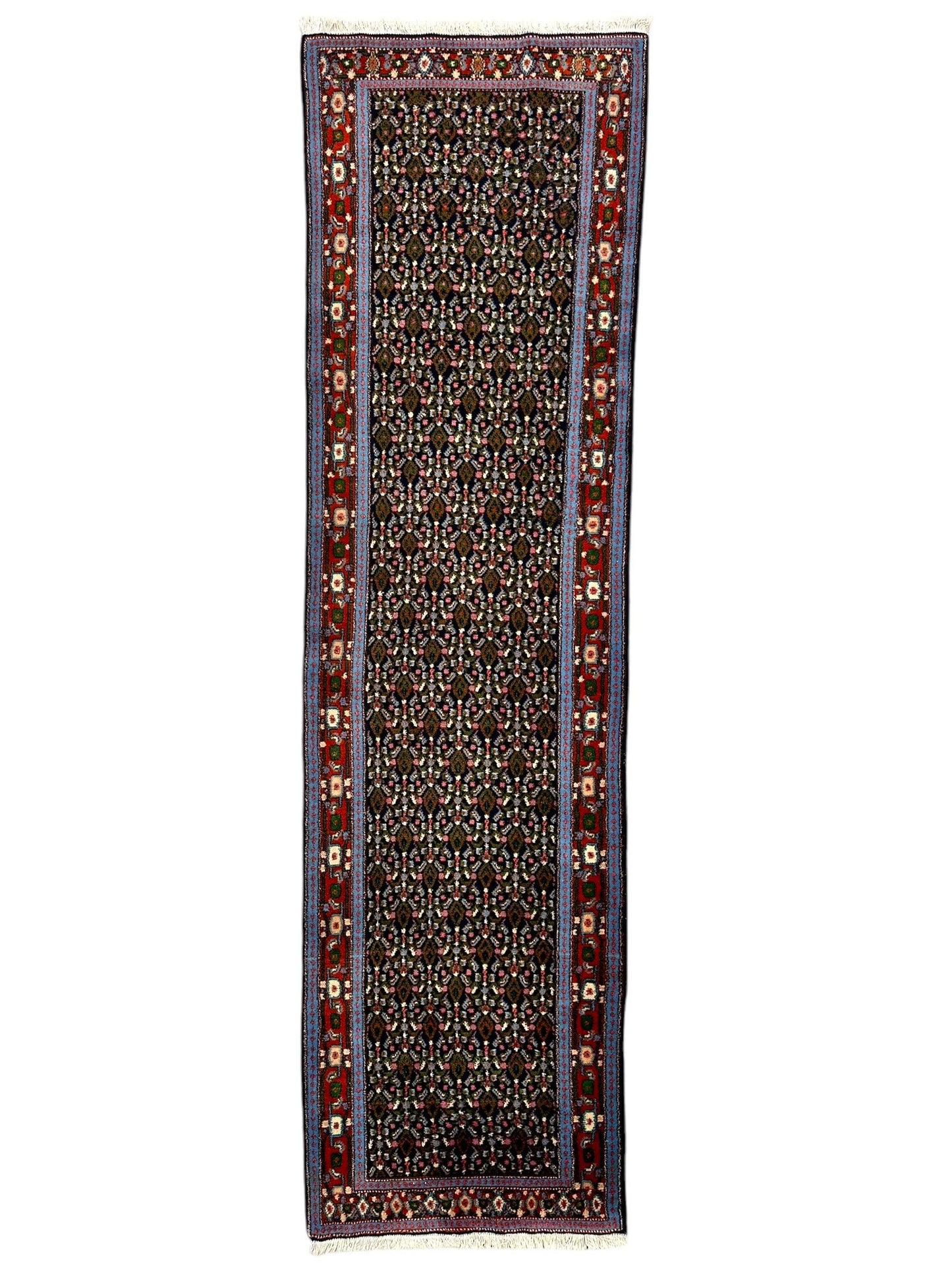 Vintage Persian Senneh Runner Rug - 2'8" x 9'8" - Handwoven Wool, Circa 1960-1980 - Nuvé