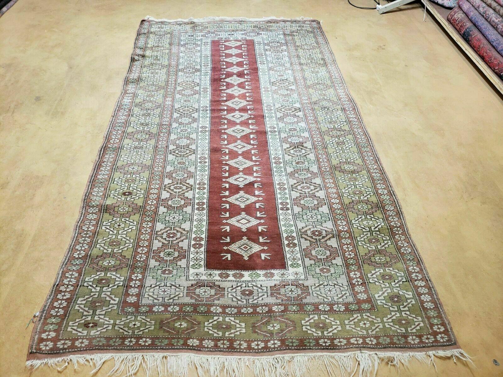 4' X 8' Antique Handmade Turkish Melas Oushak Wool Rug - Nuvé