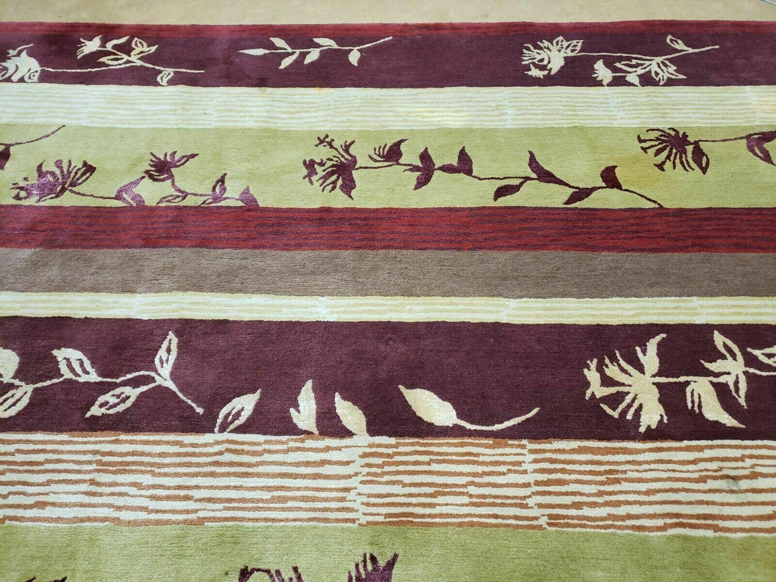 8' X 11' Tibetan Nepal Art Deco Hand Knotted Wool Rug Modern Contemporary Nice - Nuvé