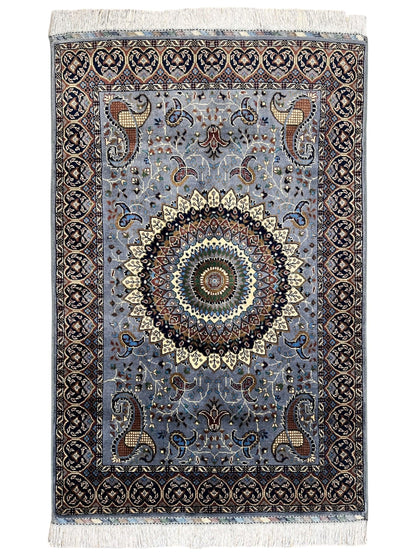 Hand-Knotted Parak Rug – Gray, 40” x 60” | Afghan Wool Rug - Nuvé