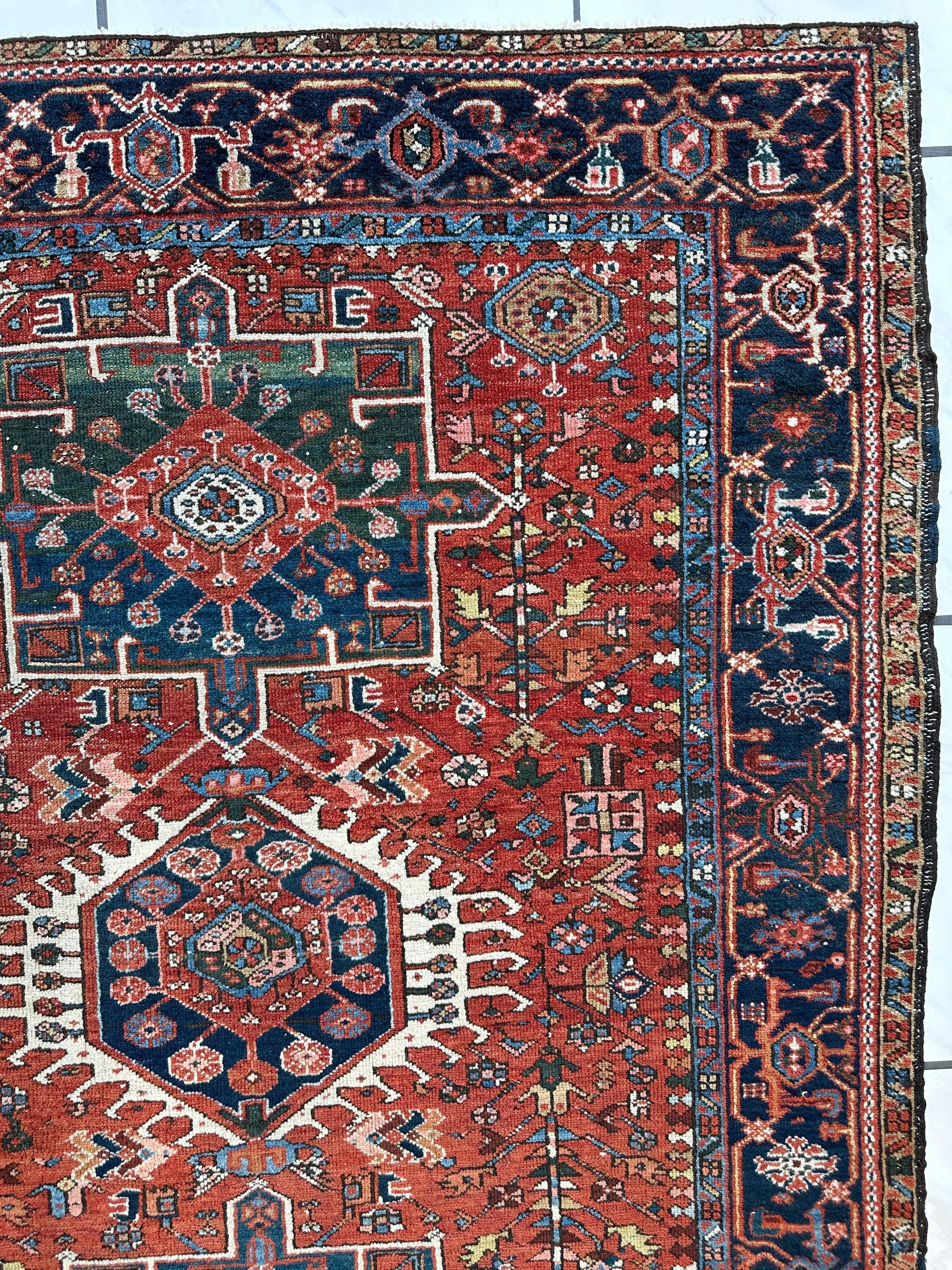 KARAJA Persian Antique Heriz Rug  4'9" x 6' - Nuvé