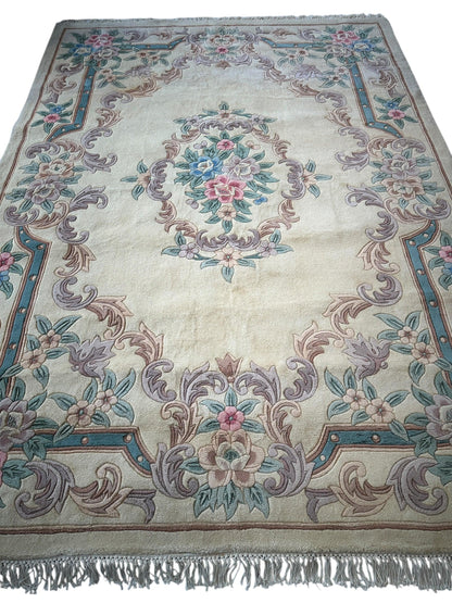 Hand-Tufted Chinese Aubusson Wool Rug – 7'10" x 11' – Luxurious Traditional Design - Nuvé