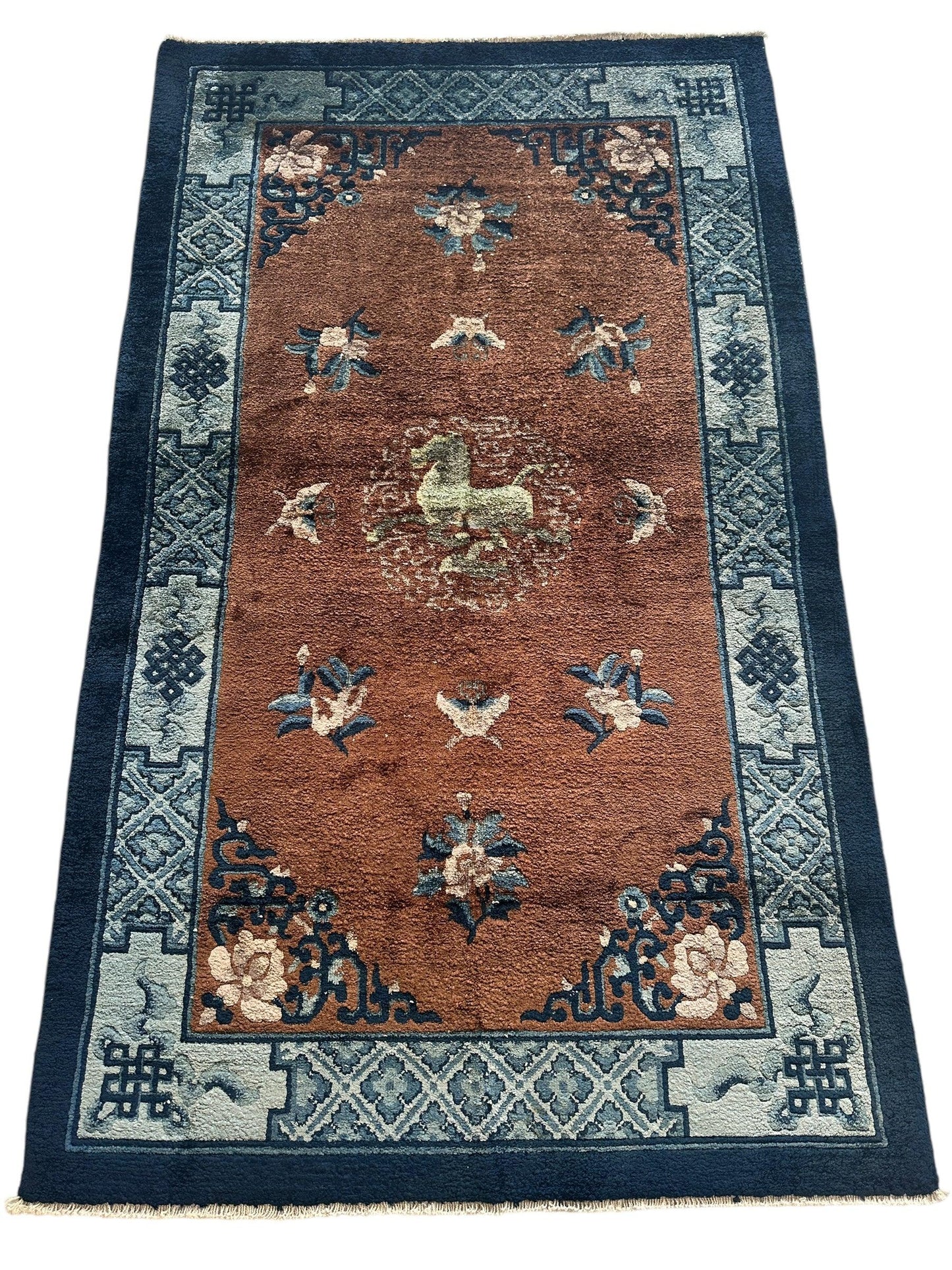 Hand-Knotted Chinese Silk Peking Rug – 3’ x 5’ – Luxurious Floral Design - Nuvé
