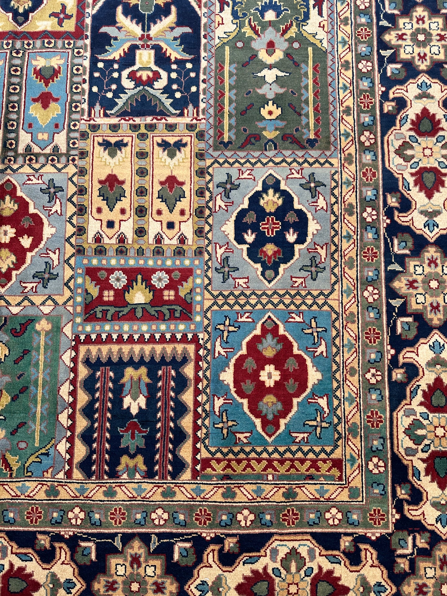 Hand-Knotted Afghani Bakhtiari Garden Rug | 6'9" x 9'10" Wool Area Rug - Nuvé