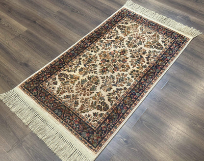Karastan Rug 2x4, Ivory Sarouk #760, Vintage Wool Small Karastan Carpet, Original 700 Series, Discontinued - Nuvé