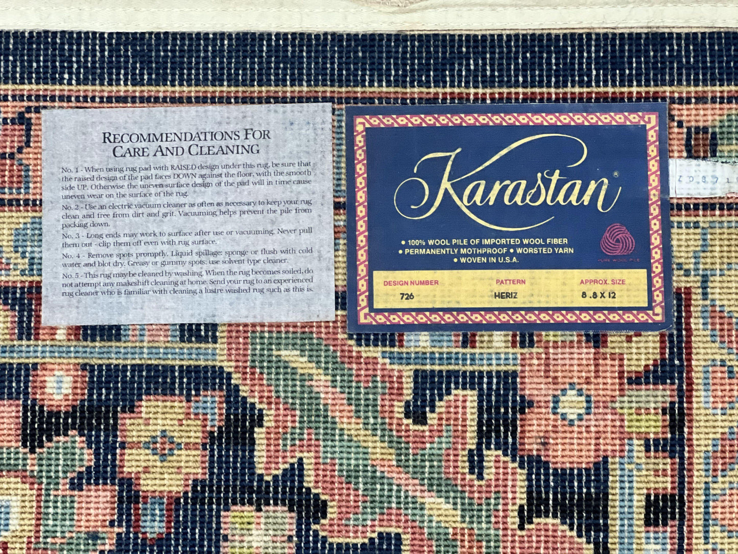 Karastan Rug 8.8 x 12, Karastan Heriz #726, Wool Pile Karastan Area Rug, Rare Hard to Find, Original 700 Series - Nuvé
