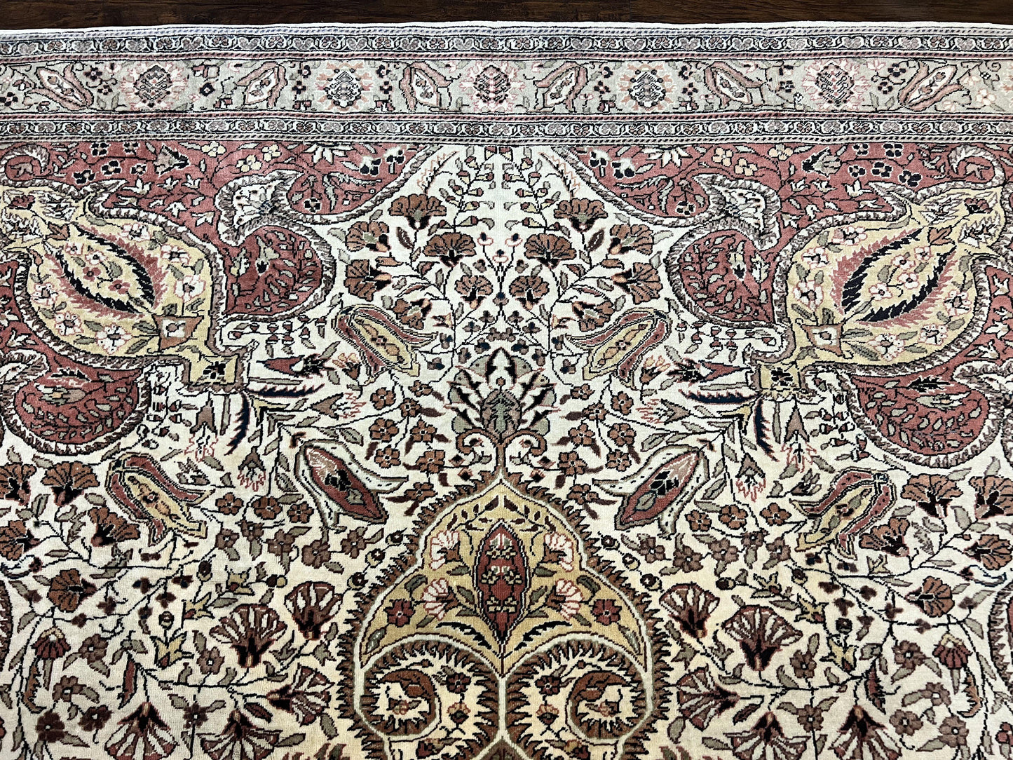 Turkish Sivas Rug 9x12, Handmade Vintage Wool Carpet, Cream Ivory - Nuvé