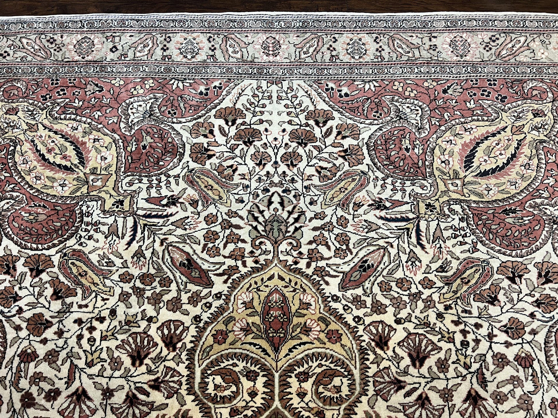Turkish Sivas Rug 9x12, Handmade Vintage Wool Carpet, Cream Ivory - Nuvé