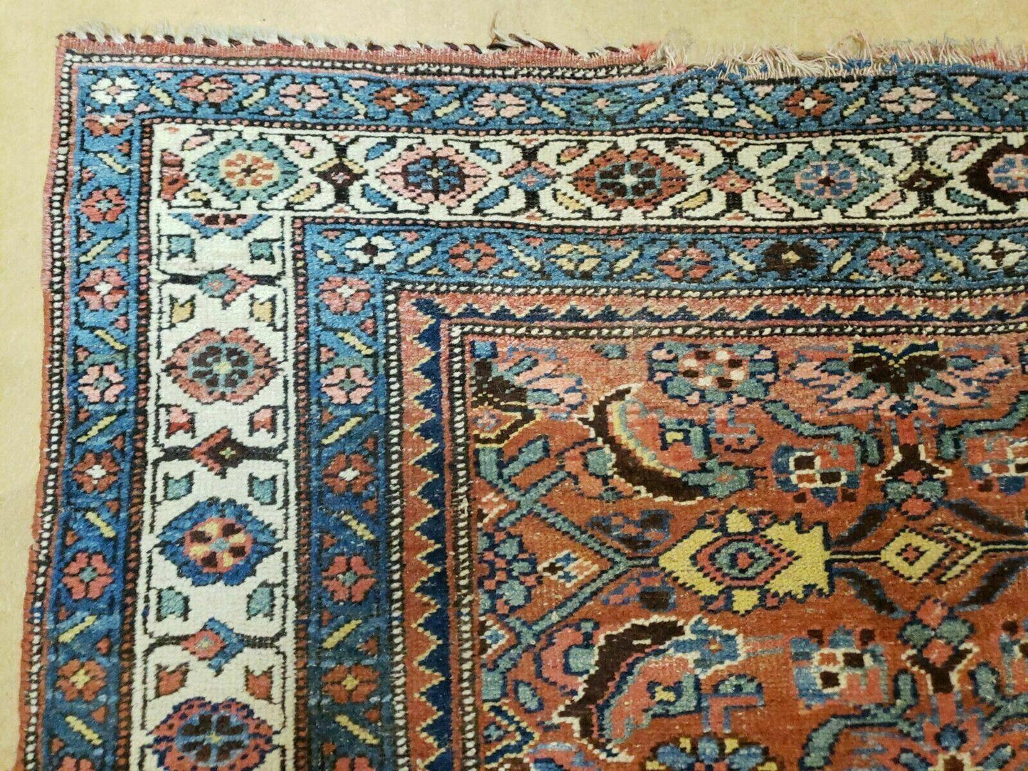 3' 8" X 11' Antique Handmade Turkish Wool Rug Veg Dye Runner Nice Rusted Red - Nuvé