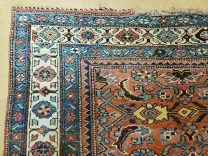 3' 8" X 11' Antique Handmade Turkish Wool Rug Veg Dye Runner Nice Rusted Red - Nuvé