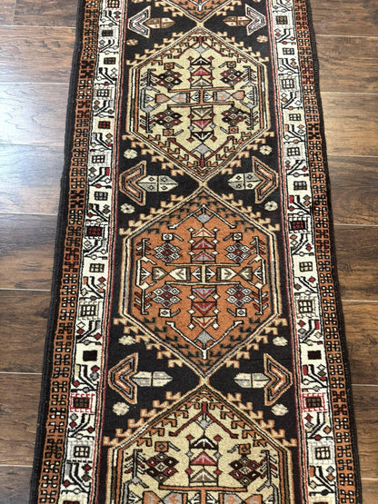 Persian Tribal Runner Rug 2.4 x 9.4, Geometric Medallions, Sarab Runner - Nuvé