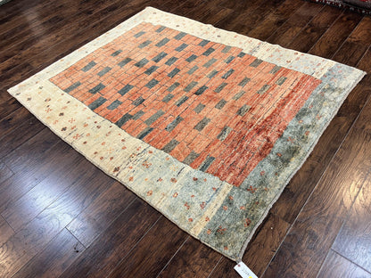 Persian Gabbeh Rug 6x8 ft, Wool Handmade Tribal Rug - Nuvé