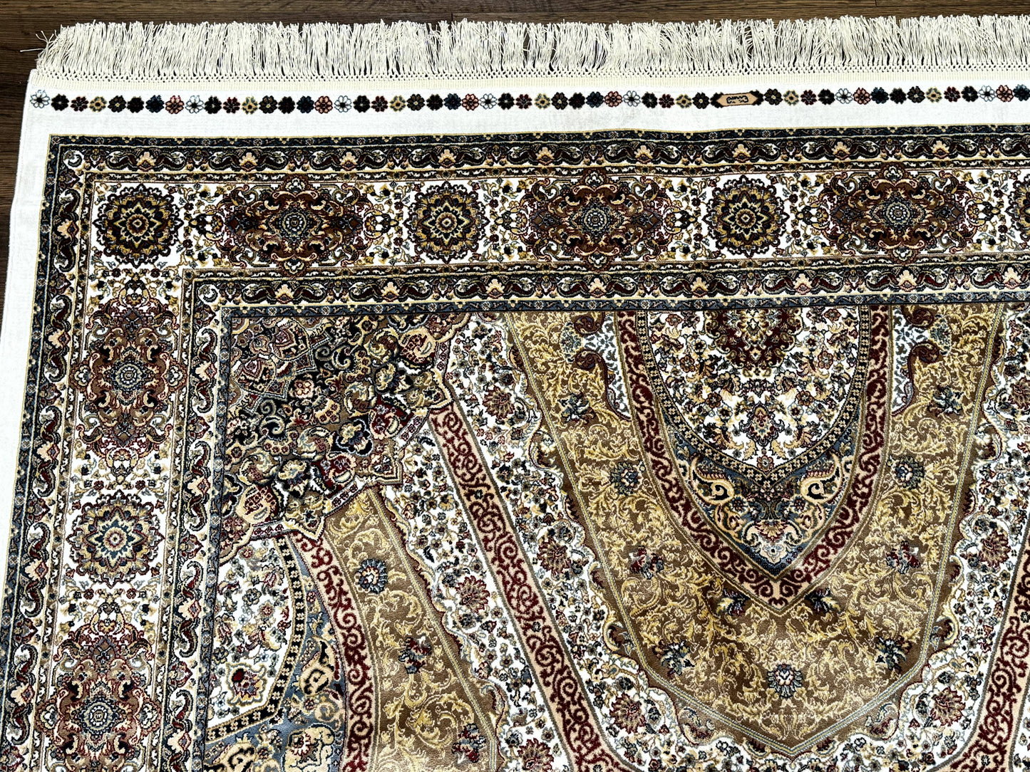 Turkish Silk Rug 5 x 7.6, Dome Design, Bamboo Silk, New - Nuvé